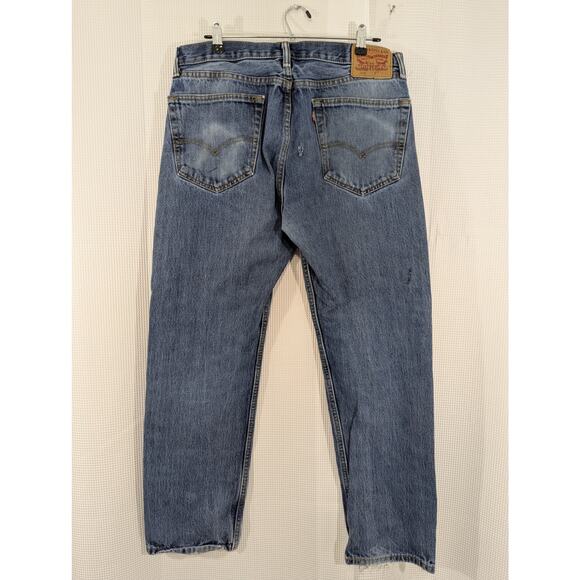 LEVI'S! "DISTRESSED" RELAXED FIT 505 PERFECT FADE STRAIGHT LEG JEANS! SZ 36X32 - Picture 7 of 10